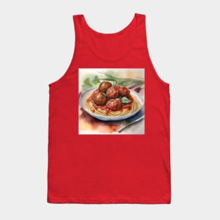 National Spaghetti Day - January 4 - Watercolor Tank Top